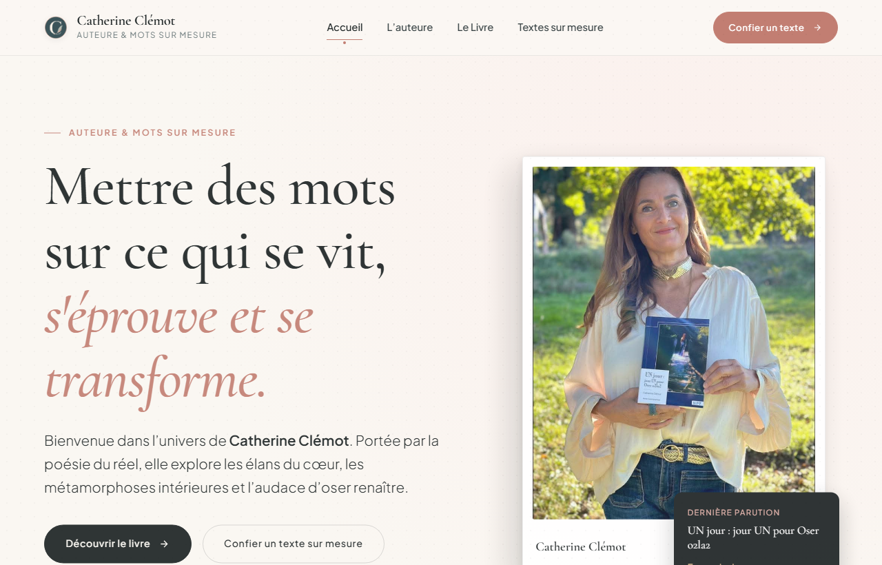 Aperçu du site internet Catherine Clémot conçu par Cybermano